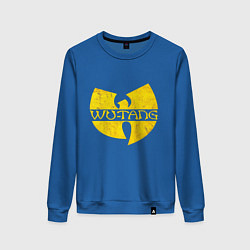 Свитшот хлопковый женский Wu tang logo, цвет: синий