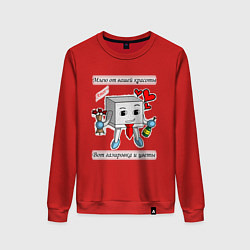 Свитшот хлопковый женский Сахарок Млею от вашей красоты, цвет: красный