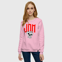 Свитшот хлопковый женский JDM Kitten-Zombie Japan, цвет: светло-розовый — фото 2