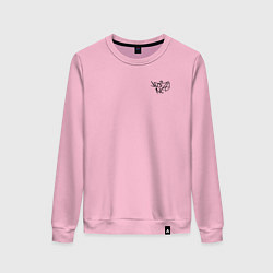 Свитшот хлопковый женский Noize mc нойз мс logo, цвет: светло-розовый
