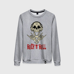 Женский свитшот Rock n Roll Skull