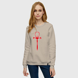 Свитшот хлопковый женский Vampire The Masquerade Emblem, цвет: миндальный — фото 2