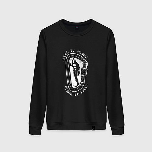 Женский свитшот Скалолаз Live to Climb Climb to Live / Черный – фото 1