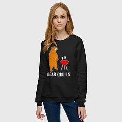 Свитшот хлопковый женский Bear Grills Беар Гриллс, цвет: черный — фото 2