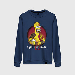 Свитшот хлопковый женский Homer god of bar, цвет: тёмно-синий