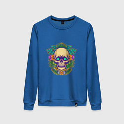 Свитшот хлопковый женский Summer - Skull, цвет: синий