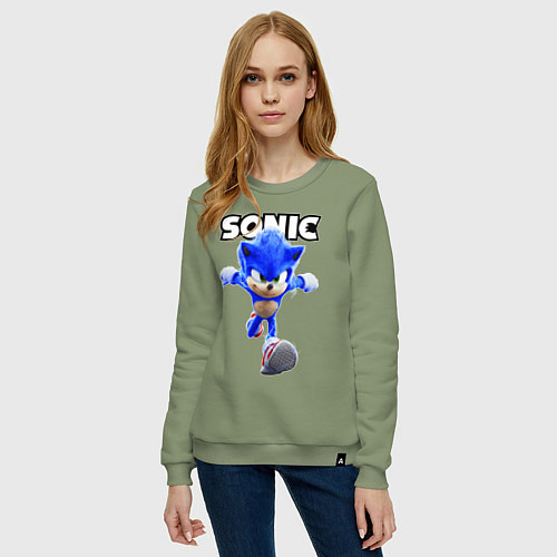 Женский свитшот Sonic the Hedgehog 2022 / Авокадо – фото 3