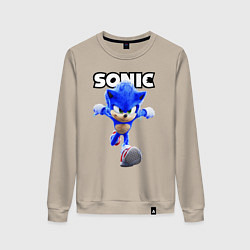 Свитшот хлопковый женский Sonic the Hedgehog 2022, цвет: миндальный