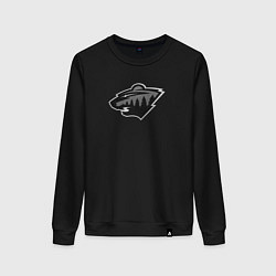 Свитшот хлопковый женский Minnesota Wild Серый, цвет: черный