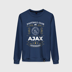 Свитшот хлопковый женский Ajax: Football Club Number 1, цвет: тёмно-синий