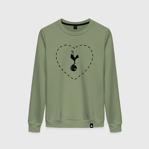 Женский свитшот Лого Tottenham в сердечке / Авокадо – фото 1