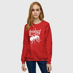 Свитшот хлопковый женский Draw white logo - Ant, цвет: красный — фото 2