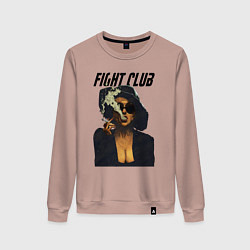 Свитшот хлопковый женский Fight Club - Marla Singer, цвет: пыльно-розовый