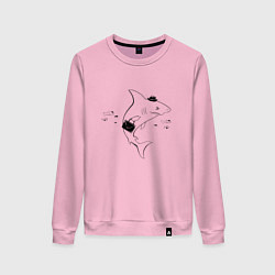 Свитшот хлопковый женский Акула вывожук, цвет: светло-розовый