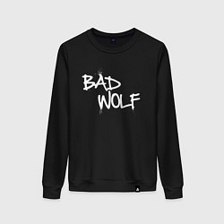 Свитшот хлопковый женский Bad Wolf злой волк, цвет: черный