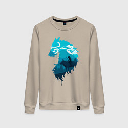 Женский свитшот Принцесса Мононоке волчий силуэт