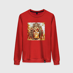 Свитшот хлопковый женский Верховный бог Сварог, цвет: красный