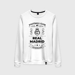 Свитшот хлопковый женский Real Madrid: Football Club Number 1 Legendary, цвет: белый