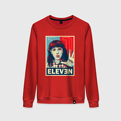 Свитшот хлопковый женский Stranger Things Eleven, цвет: красный