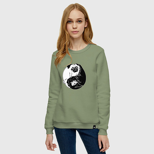 Женский свитшот Собачий Инь Янь / Авокадо – фото 3