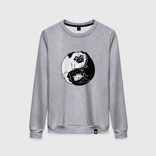 Женский свитшот Собачий Инь Янь / Меланж – фото 1