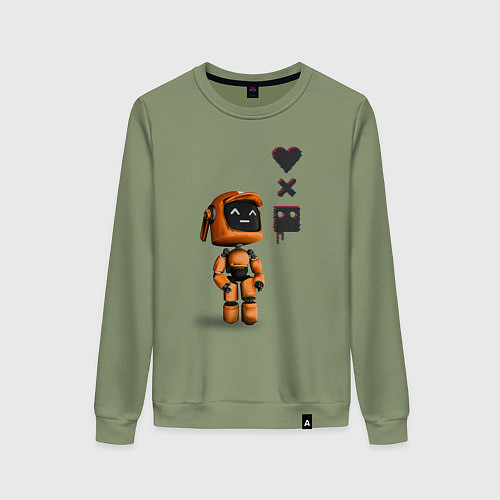 Женский свитшот Оранжевый робот с логотипом LDR / Авокадо – фото 1