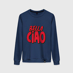 Свитшот хлопковый женский Bella Ciao LCDP, цвет: тёмно-синий