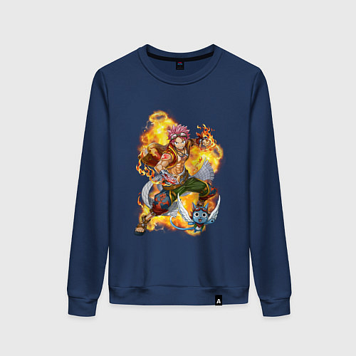 Женский свитшот Нацу Драгнил и Хеппи / Тёмно-синий – фото 1