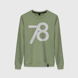 Свитшот хлопковый женский Огромные цифры 78, цвет: авокадо