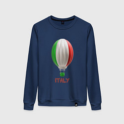 Свитшот хлопковый женский 3d aerostat Italy flag, цвет: тёмно-синий