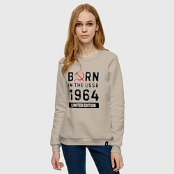 Свитшот хлопковый женский Born In The USSR 1964 Limited Edition, цвет: миндальный — фото 2
