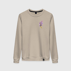 Свитшот хлопковый женский Лаванда прованс, цвет: миндальный