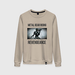 Свитшот хлопковый женский Metal Gear Rising: Revengeance - Raiden, цвет: миндальный