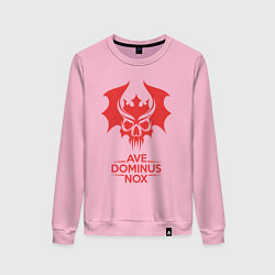Свитшот хлопковый женский Ave Dominus Nox клич повелителей ночи, цвет: светло-розовый