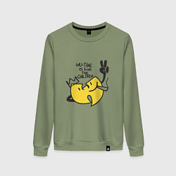 Свитшот хлопковый женский Wu-Tang Is For The Children, цвет: авокадо