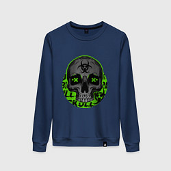 Свитшот хлопковый женский SKULL TOXIC, цвет: тёмно-синий