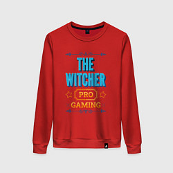 Свитшот хлопковый женский Игра The Witcher PRO Gaming, цвет: красный