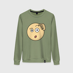 Свитшот хлопковый женский Дурак не понял, цвет: авокадо