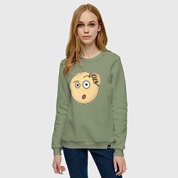 Свитшот хлопковый женский Дурак не понял, цвет: авокадо — фото 2