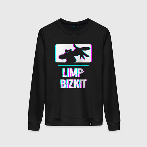 Женский свитшот Limp Bizkit Glitch Rock / Черный – фото 1