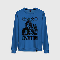 Свитшот хлопковый женский Led Zeppelin Black, цвет: синий