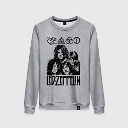 Свитшот хлопковый женский Led Zeppelin Black, цвет: меланж