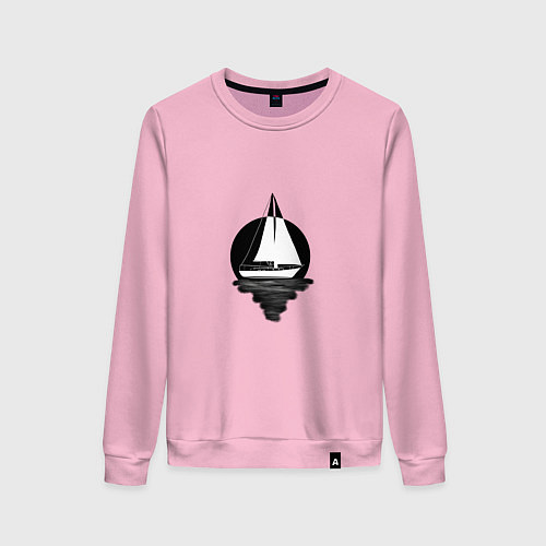 Женский свитшот Яхта в круге / Светло-розовый – фото 1