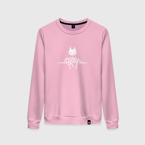 Женский свитшот Stray ровный логотип / Светло-розовый – фото 1