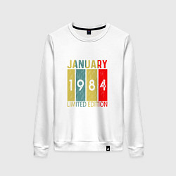 Свитшот хлопковый женский 1984 - Январь, цвет: белый