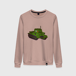 Свитшот хлопковый женский Самый обычный танк, цвет: пыльно-розовый