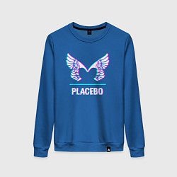 Свитшот хлопковый женский Placebo glitch rock, цвет: синий