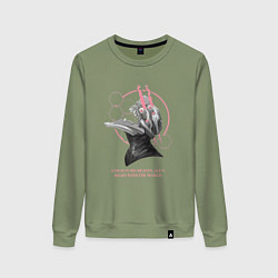 Свитшот хлопковый женский Евангелион Ева в форме берсерка, цвет: авокадо