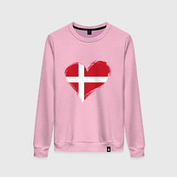 Свитшот хлопковый женский Сердце - Дания, цвет: светло-розовый