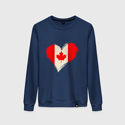 Свитшот хлопковый женский Сердце - Канада, цвет: тёмно-синий